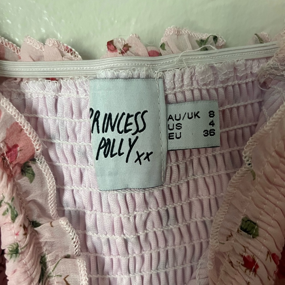 Princess Polly Wildflower Smocked Long Sleeve Pink Mini Dress - Picture 4 of 6